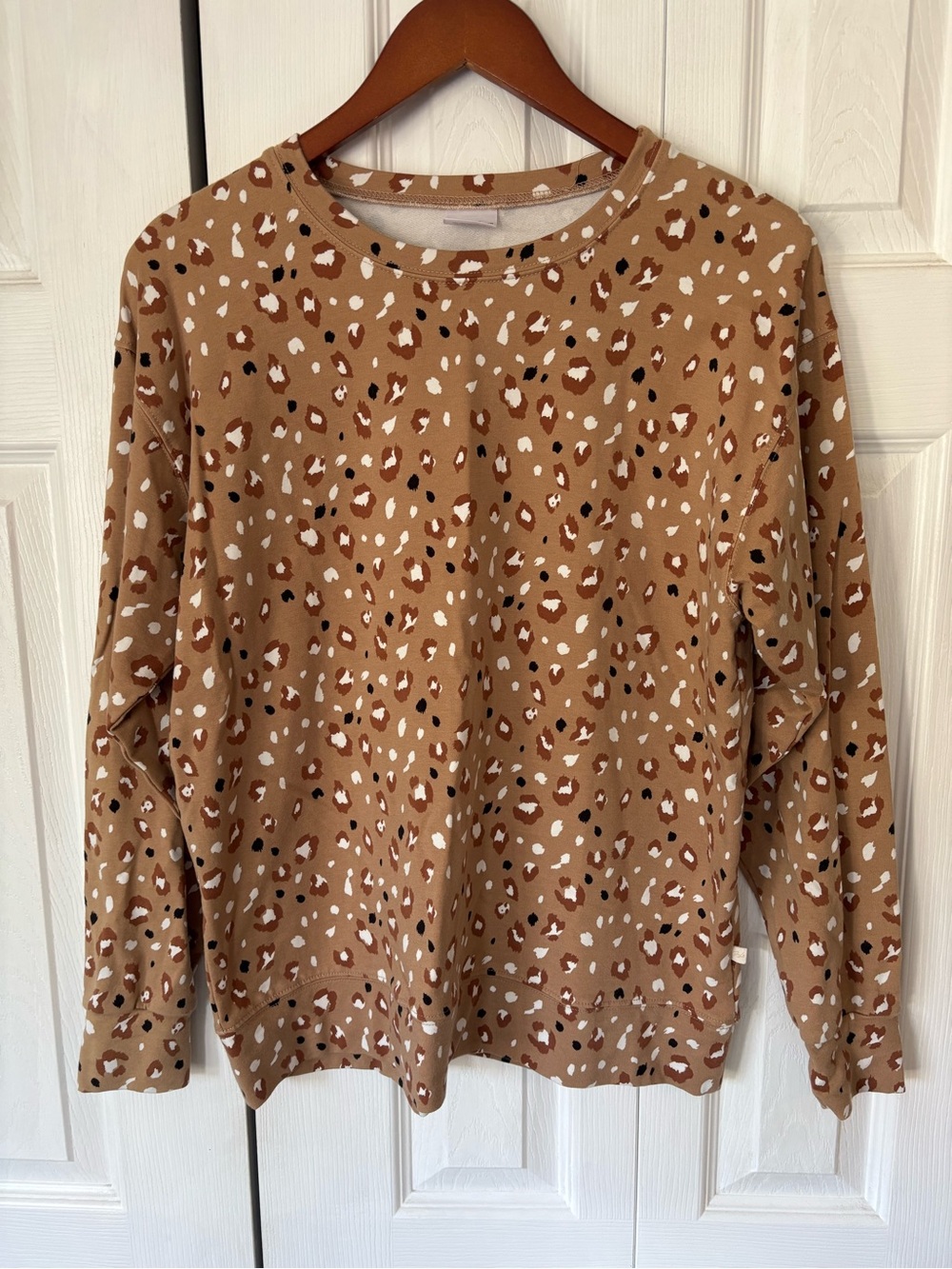 JAX + LENNON Animal Print Organic Cotton Blend Long Sleeve Size Small